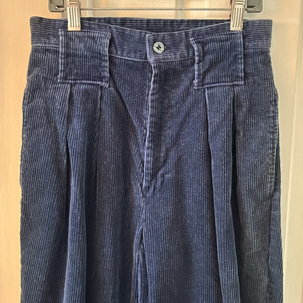 Vintage WoMen's French Navy Blue Corduroy Pants - Picture 2 of 6